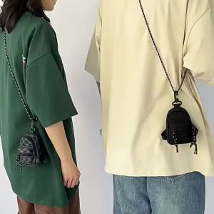Tiny Mini Backpack Crossbody Pouch for Keys Cash Cards Lightweight Small Bag with Adjustable Long StrapFor Travel Gym Festival