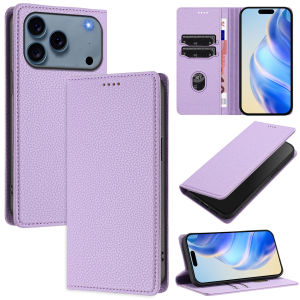 Lychee Grain Flip Wallet Phone Case For iPhone 18 Pro Max 17 air 16 plus 15 14 PU Leather Multi Card Slots Kickstand Cover Buckle Shockproof Protective Casing For Men Women