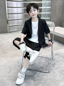 Boys Summer Suit Set Casual British Style Performance Clothes Short Pants Childrens Fashionable Outfit Thin Material One Button