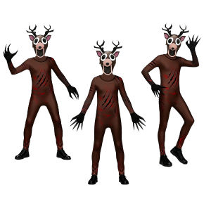New Halloween reindeer party reindeer jumpsuit 99 night deer monster horror Christmas set SetRole-Playing Costume