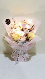 Dried Love Grass Flowers Soap Rose Flowers Specialday/情人草干花/玫瑰香皂花花束/特别节日