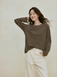 INMAN | Retro Stripe Long Sleeve T-Shirt Blouse Top