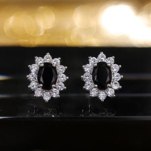 Huitan Hình Hoa Hướng Dương Bông Tai Nữ Hình Bầu Dục Rực Rỡ Đính Đá Cubic Zirconia Cao Cấp Thời Trang Trang Sức Hợp Thời Trang Đẩy Lại Bông Tai