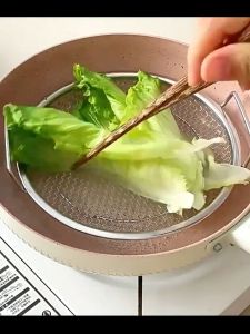 April 304 Stainless Steel Double-Layer Drain Basket Large Hole Water Filter Leaking Basket Household Kitchen Living Room Washing Fruit Plate