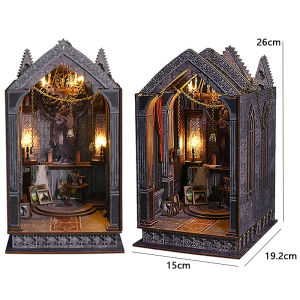 Zuuton DIY Book Nook Kit The Museum Mystery 3D Wooden Puzzle Bookend LED Miniature Dollhouse Detective Decor for Adults Gift