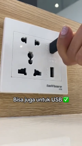 Taffware Stop Kontak Dinding UK 2 Port USB Type C Socket - DZ-BLCX-11 - White