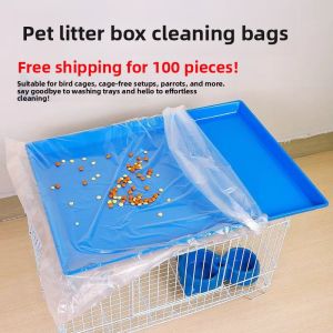 Disposable Pet Toilet Plastic Mat Dog Rabbit Cat Litter Tray Disposable Cleaning Bags Pet Supplies Toilet Training Pads