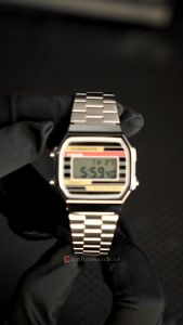 Jam Tangan Wanita Casio A168WEHA-9A Gold Dial Stainless Steel Band