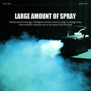 Mesin Asap Panggung 900W LED RGB Portable & Lampu Sorot Warna Warni