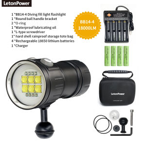 Professional Underwater Photography Light Highlight 20000Lumens Diving Flashlight Underwater 100M Waterproof Video Fill Light