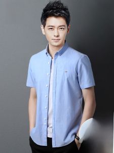 ROMON | Lormen Mens Pure Cotton Short Sleeve Shirt Summer Thin Fashion Loose Casual Artistic Workwear Ice Silk Jacket