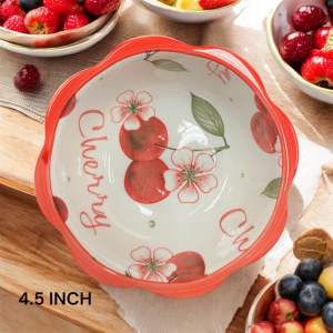 ถ้วยเซรามิค ขนาด4.5นิ้ว ลายเชอร์รี่