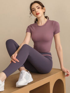 ชุดโยคะฤดูร้อนสำหรับผู้หญิง ชุดออกกำลังกายแบบสั้นพร้อมแผ่นรองหน้าอก แห้งเร็ว แฟชั่นสปอร์ต วิ่งตอนเช้า กระชับสัดส่วน ระบายอากาศได้ดี