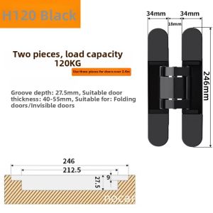 3D Adjustable Hidden Invisible Door Hinge