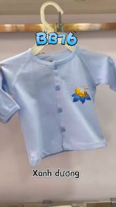 Áo tay dài cho bé sơ sinh BABIBOO áo trẻ sơ sinh đẹp màu cài giữa cute BB76