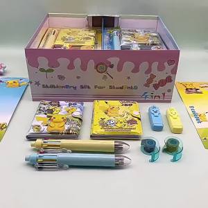 Bandai | 2026 Student Stationery 6-Color Retractable Pen Cute Notebook & Pen Set Pencil Art Supplies Kids Back-to-School Stationery