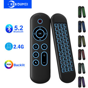 Bluetooth 5.2 Keyboard Mini Keyboard with 2.4G Wireless Air Mouse RGB Color Backlit Keyboard for Laptop Android TV Box Smart TV