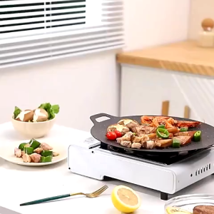 Korean Grill Pan Samgyupsal Medical Stone Grill Pan Baking Plate Outdoor BBQ 28CM/30cm For All Stove