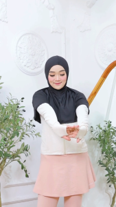 MUDAHHIJAB Hijab Renang Muslimah Syari Dengan Tali Lengan Bahan Spandek Balon Premium (Hijab Renang)