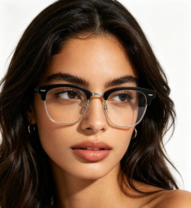 Semi-Rimless Retro Anti Blue Light Glasses for Men and Women Computer Reading Gaming Glasses