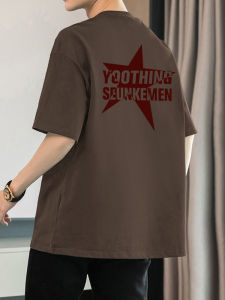 Áo Thun Cotton American Heavyweight 260g Nam Tay Ngắn Mùa Hè Dáng Rộng Cổ Tròn in Họa Tiết Hình Học Thường Ngày Mặc Ở Nhà