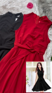 MyDu SALE | MS 38 Đầm Voan Cát Xòe Nhẹ – Nơ Eo Tôn Dáng Dịu Dàng & Xinh Xắn