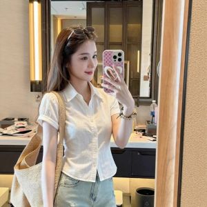 CHOEFULYN | Elegant White Collared Polo Shirt