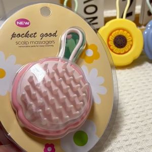 Lược gội đầu massage bằng gai silicon không hại da đầu lưu thông máu thư giãn sạch gàu hết ngứa nhỏ gọn có tay cầm