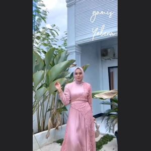 AYELENA gamis brukat dress elegan modern gaun wanita untuk pesta kondangan hajatan lebaran