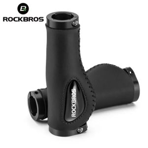 【Giao hàng địa phương】ROCKBROS Tay cầm xe đạp Tay cầm bằng da mềm thoải mái với phần còn lại lòng bàn tay silicon lỏng chống trượt Hấp thụ sốc Tay cầm bằng silicone cho MTB với vòng khóa đôi Phụ kiện xe đạp