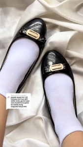 MICHAELA Flat Shoes for Women with Bowknot Glossy Embossed Leather Pointed Loafers Boats MSH64117 2L