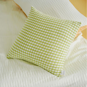 Mint Green Knitted Tassel Pillowcase Simple Modern Style Living Room Sofa round Lumbar Pillow Cute Headboard Cover