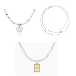 Elegant Pearl Necklace Gold Star Knot Design Versatile Silver Clavicle Chain Jewelry Fashionable Accessory for All Occasions