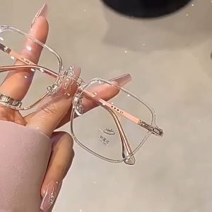 Kacamata baca Photocromic bingkai persegi modis yang cocok untuk rabun jauh dengan lensa yang dapat diganti