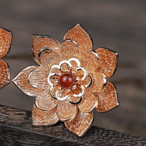 เครื่องประดับผมสไตล์จีนโบราณ ต่างหางม้าสีแดง เครื่องประดับผมสไตล์ฮันฟู่ ต่างหางม้าแบบเล็ก ดอกไม้ประดับผม สไตล์จีนโบราณ