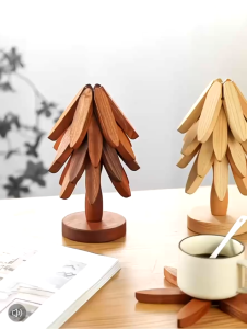 Tấm Lót Cách Nhiệt Bằng Gỗ Cây Thông Decor Lót Nồi Lót Cốc Cách Nhiệt