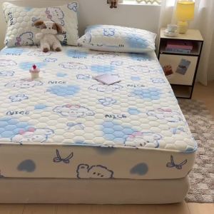 Áo Bảo Vệ Nệm Hoạt Hình Dễ Thương Chất Liệu Bông Ép Chống Thấm Chống Bám Bẩn Túi Sâu Mềm Mại Thoáng Khí Chất Liệu Pha Polyester Cotton