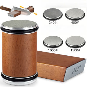 Rolling Knife Sharpener Magnetic Knife Holder Diamond Sharpening Stone Kit with 15 and 20 Degrees Angle Roller Kitchen Accessory