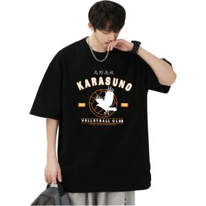 Bandai | Volleyball Youth T-shirt - Black and White Short Sleeve Anime Yagami Shōyang Oshimai Reimi Men Women Clothing Haikyuu T-shirt