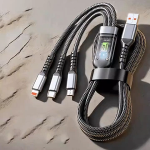 3in 1 Charging Cable Mabilis na Pag-charge USB Cable Nylon Braided Charger Cord Para sa iPhone 14/13/12/11 at Karamihan ng Cell Phones