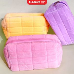 Flashee Tempat Pensil Bulu Pillow Case Kotak Pensil Bantal Bulu Pencase Sleting Kapasitas Besar