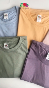 Fruit of the Loom Classic T-Shirt For Men & Women Round Neck 100% Cotton Pastel Collection Basic Plain Tee Blue Mist
