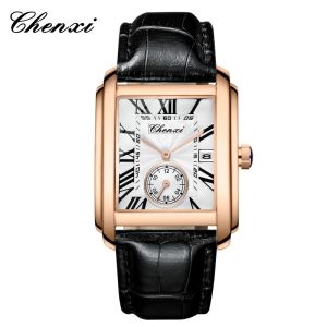 CHENXI 8216 Hot Selling Top Brand Business Mens Watch Quartz Military Calendar Waterproof Mens Leather Strap Elegant Clock