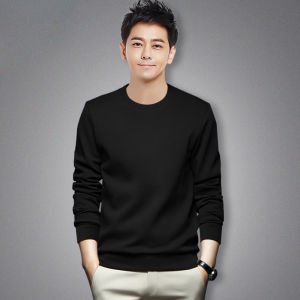 2023 New Mens Sweater round Neck Autumn and Winter Clothing Trendy Easiest for Match Long Sleeves T-shirt Loose Bottoming Shirt Casual Tops