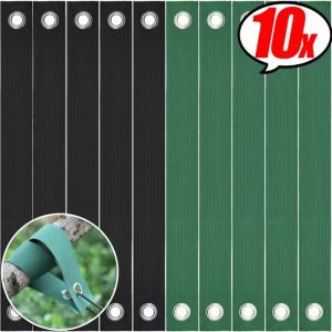 10ชิ้นสายรัดไนลอนแบบติดแน่นกันลมเข็มขัดต้นไม้ป้องกันพายุเฮอริเคนสายรัดปรับแต่งต้นไม้ต้นไม้สำหรับปลูกใหม่