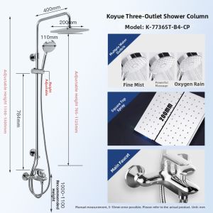 Kohler | Wall-Mounted Oxygen-Rich Triple-Outlet Shower Faucet Set