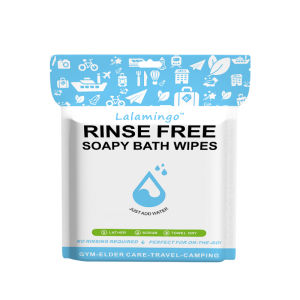 25pcs Disposable Rinse Free Bathing Wipes Shower Wipes Foaming Towels Simply Dampen Lather and Dry for GYM and Camping