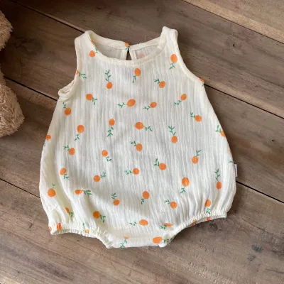 Body xô muslin hai lớp mềm mại thấm mồ hôi tốt cho bé