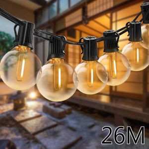 Outdoor String Lights LED Dimmable G40 Hanging Fairy Patio Garland Lamp Wedding Street Camping Garden Party Decoration Lights