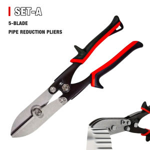 5-blade Pipe Reducing Pliers Professional Reducing Shears Suitable for 24-28 Stainless Steel Crimping Pliers Home HVAC Tools